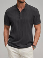 Men's Classic Henley Shirt Cotton