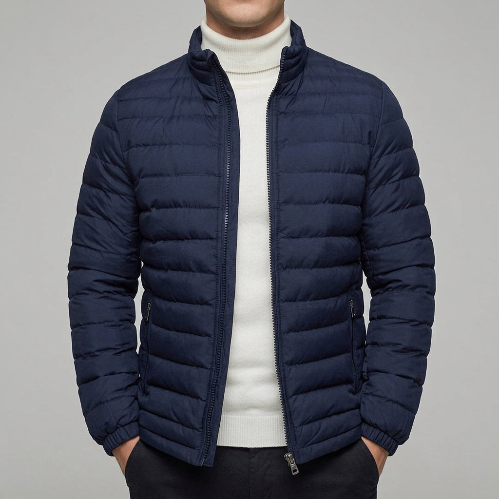 Puffer Jacket Men Wool Blend