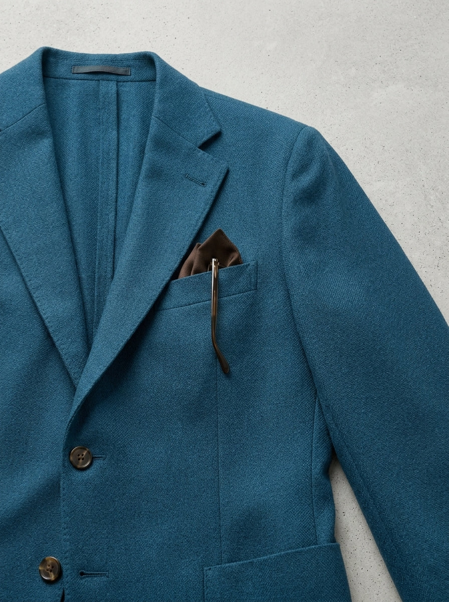 Oliver Wool Casual Blazer Men Notched Lapel