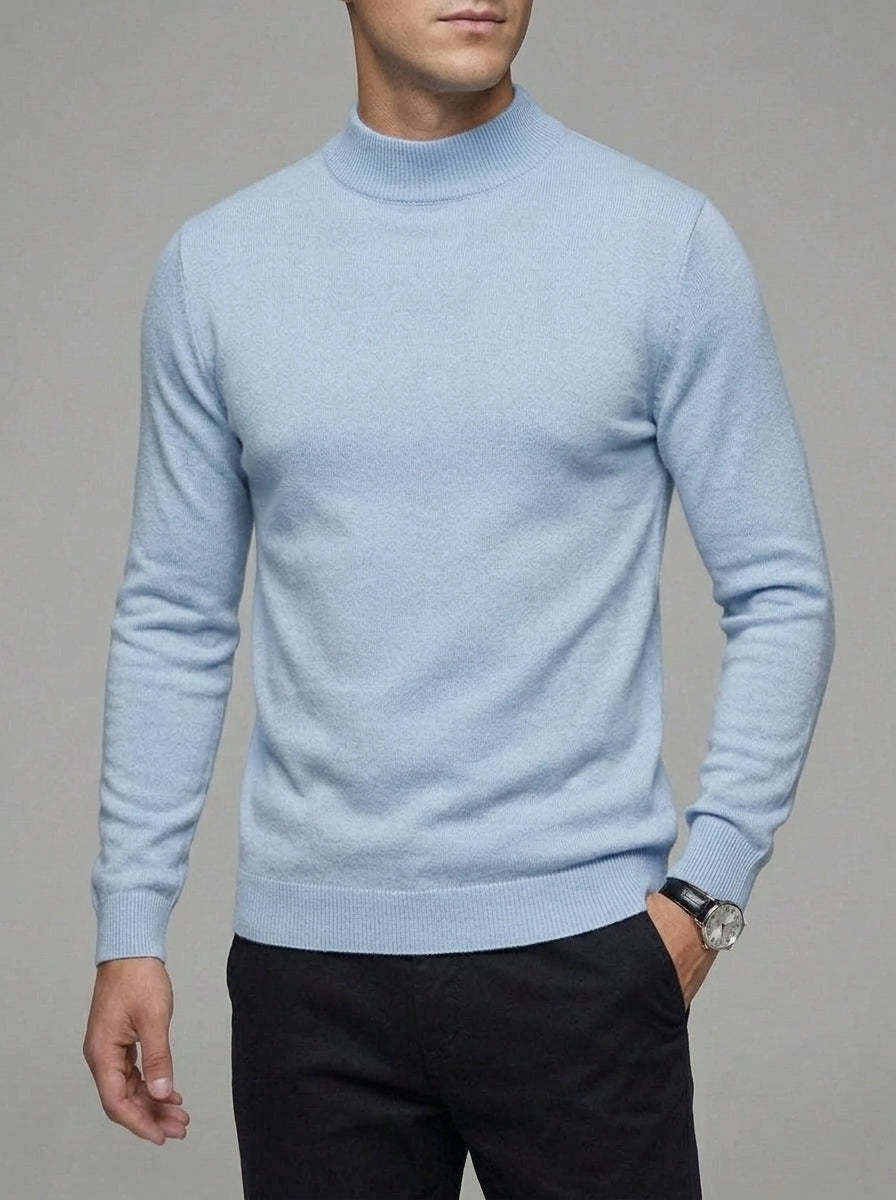 Merino Wool Polo Jumper Men Sweater