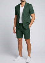 Short Sleeve Blazer Shorts Set Men