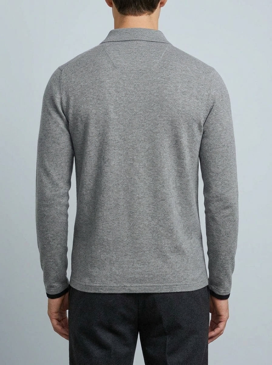 Long Sleeve Polo Shirt Men – Wool Blend