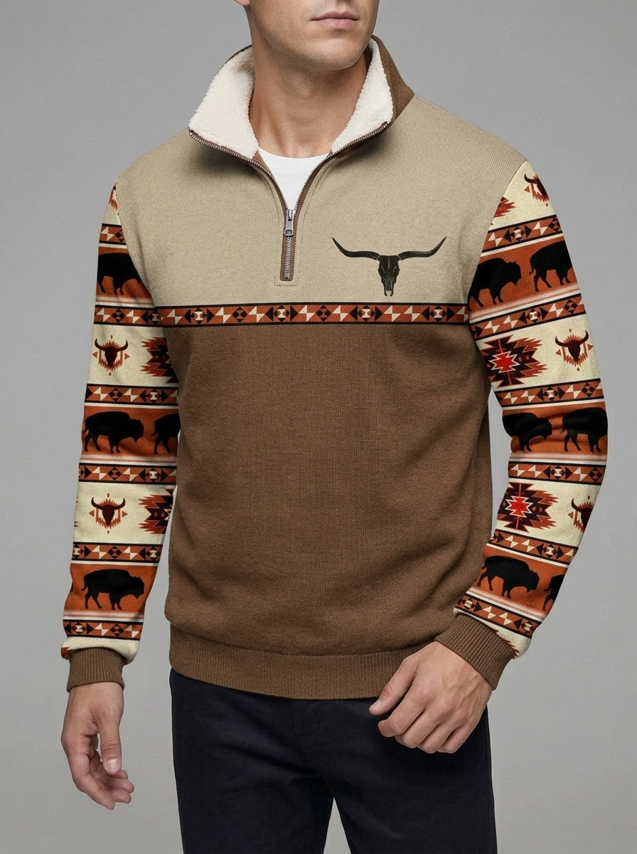 Belessia Knit Zip-Up Sweater Men