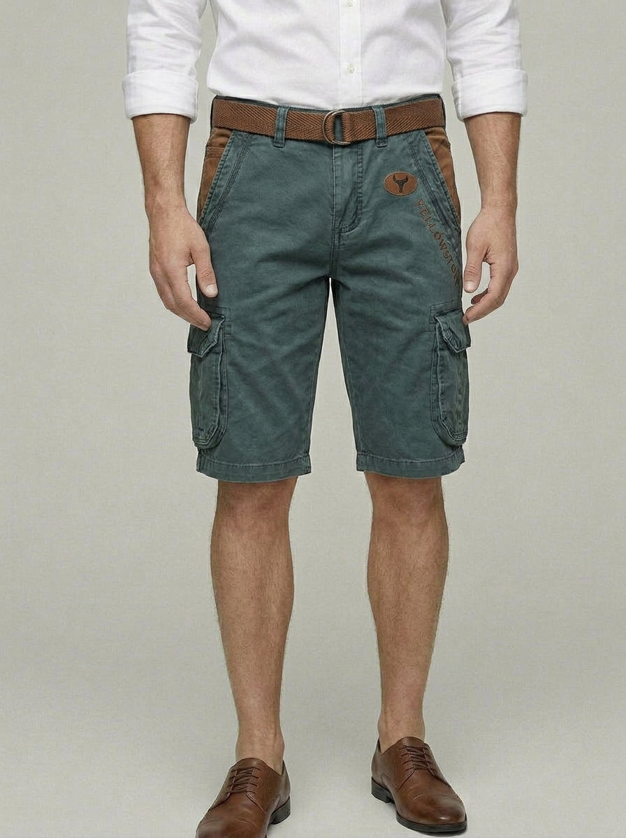 Cotton Chino Shorts Men Cargo Functional Pockets