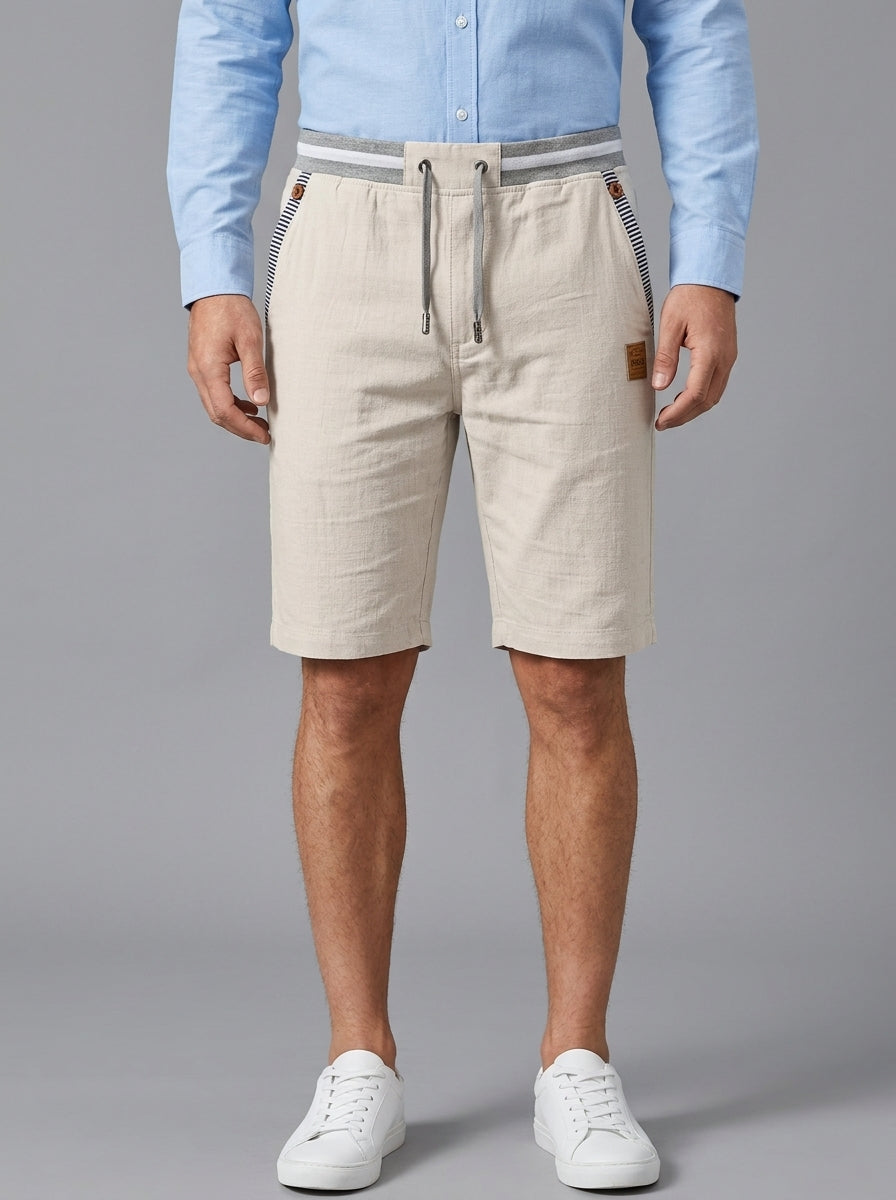 Cotton Chino Shorts Men Casual Drawstring Relaxed Fit