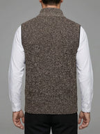 Knit Vest Men Wool Zip Pockets