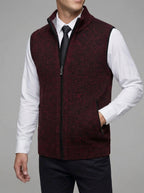 Knit Vest Men Wool Zip Pockets