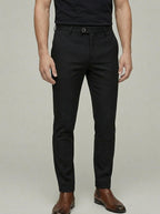 Wool Trousers Men Flat Front Tailored