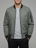 Mens Lightweight Bomber Jacket – Ribbed Trim