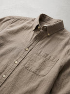 Cotton Button-Down Shirt Men Casual