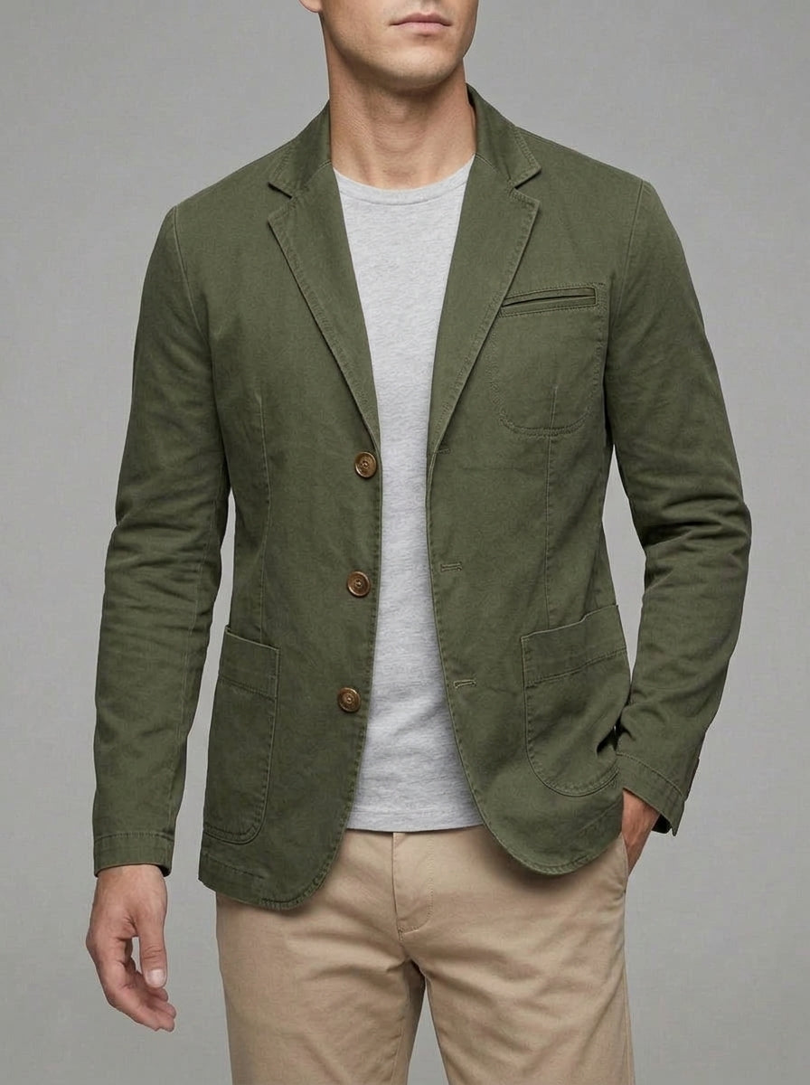 Lightweight Cotton Blazer Men Casual