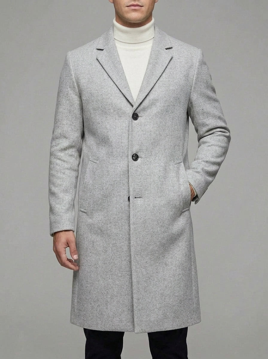 Trench Coat Mens – Tailored Long Wool Winter Coat