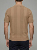 Merino Wool Polo Jumper Men Knitted Shirt