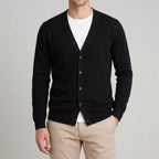 Cashmere Cardigan Men Classic Button-Up