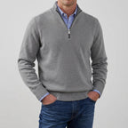 Classic Knit Jumper Men Half Zip Fleece Sweater