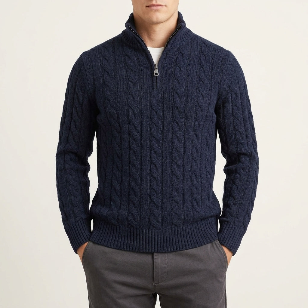Belessia Castello Wool Half Zip Sweater Men