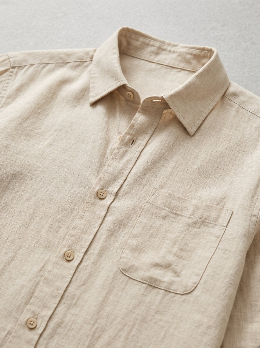 Linen Button-Up Shirt Men – Summer