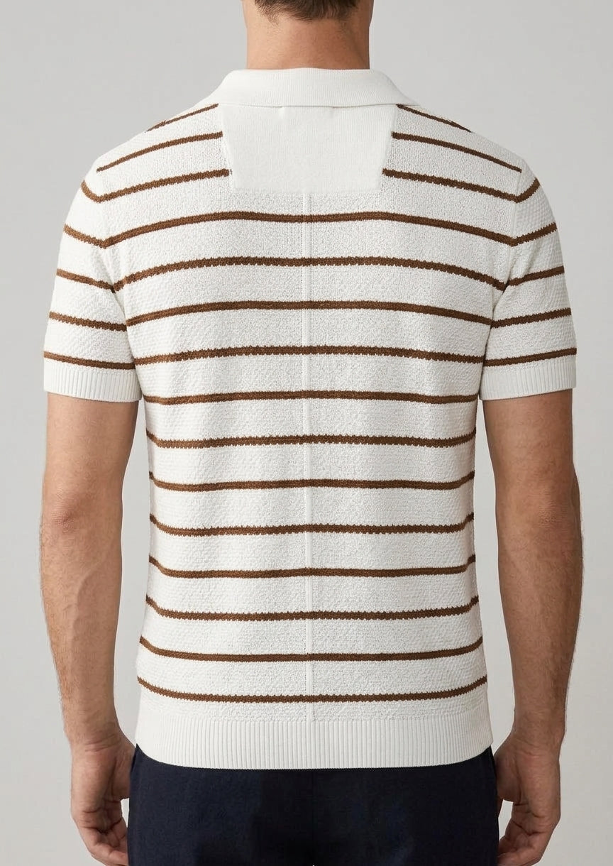 Polo Shirt Cotton Short Sleeve Button Placket Men