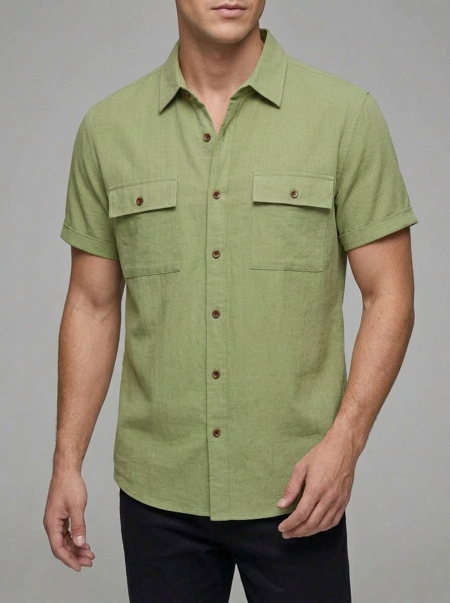 Cotton Linen Blend Shirt Men – Summer