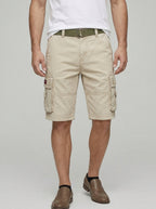 Denim Cargo Shorts Men Adjustable Waist