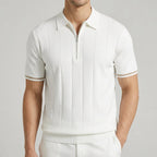 Wool Quarter Zip Polo Shirt Men