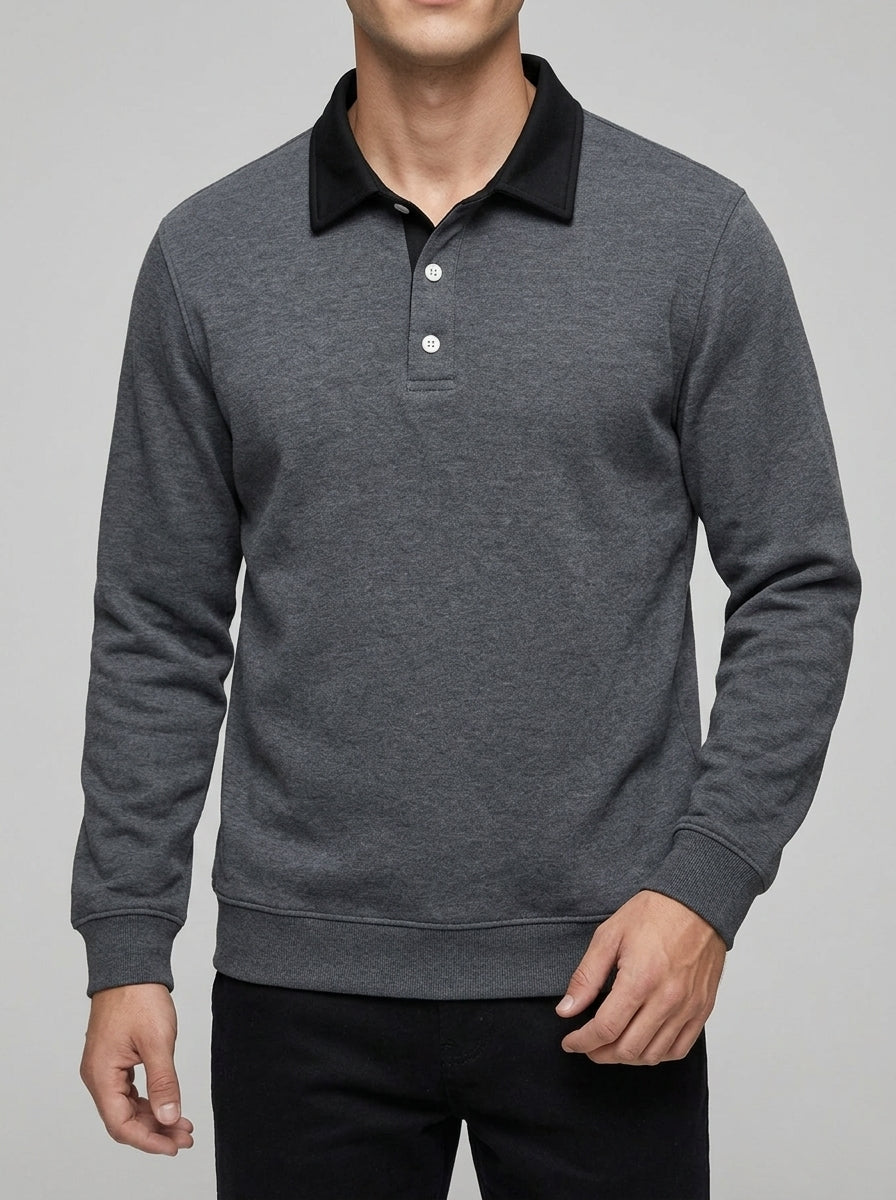 Rugby Shirt Blue – Cotton Contrast Collar