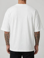 Cotton T-Shirt Rose Print Men Oversized