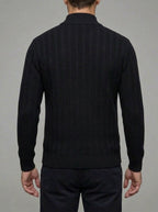 Ribbed Quarter Zip Sweater Men – Textured Wool
