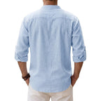 Linen Henley Shirt Men – Button Placket Summer
