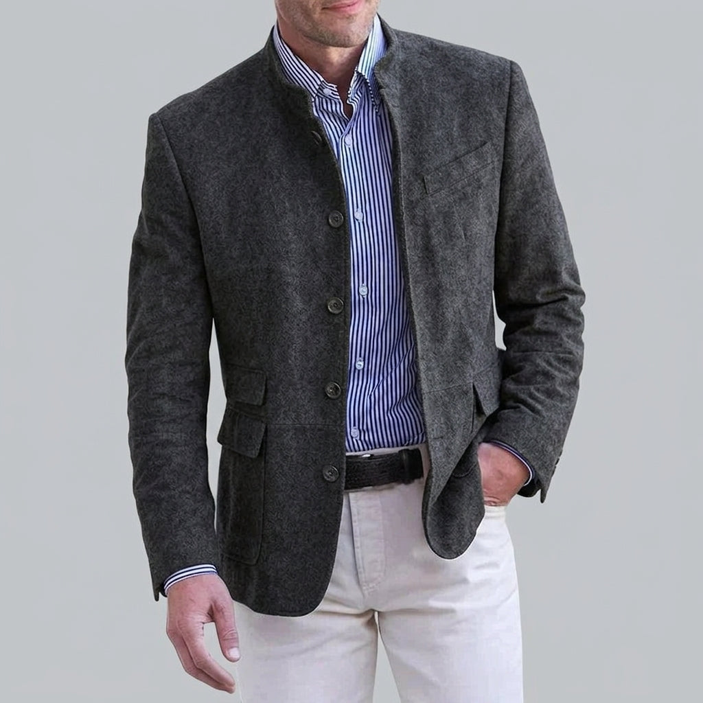 Wool Blazer Jacket Men Classic