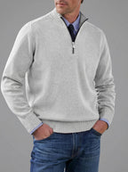 Classic Knit Jumper Men Half Zip Fleece Sweater
