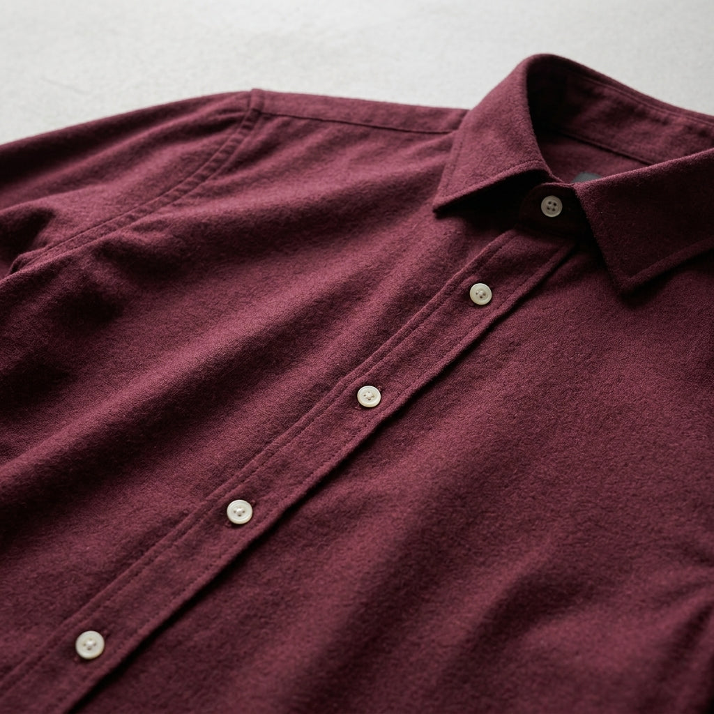 Wool Long Sleeve Shirt Men