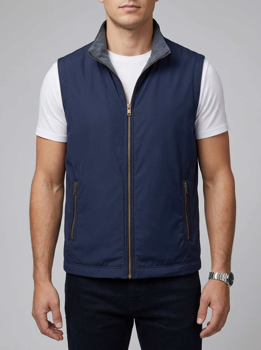 V-Neck Gilet Men Lightweight Zip Up Bodywarmer