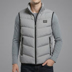Insulated Quilted Gilet Vest Men Wool Zipper
