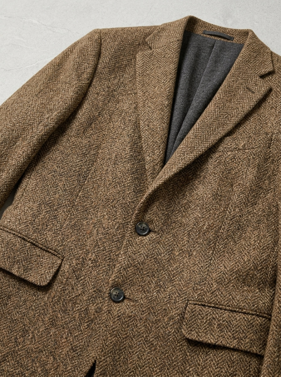 Wool Herringbone Tweed Blazer Men