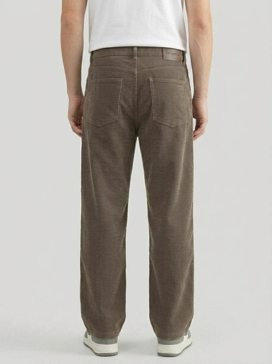 Corduroy Trousers Men Straight Leg