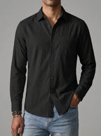 Linen Casual Shirt Men – Traditional Collar