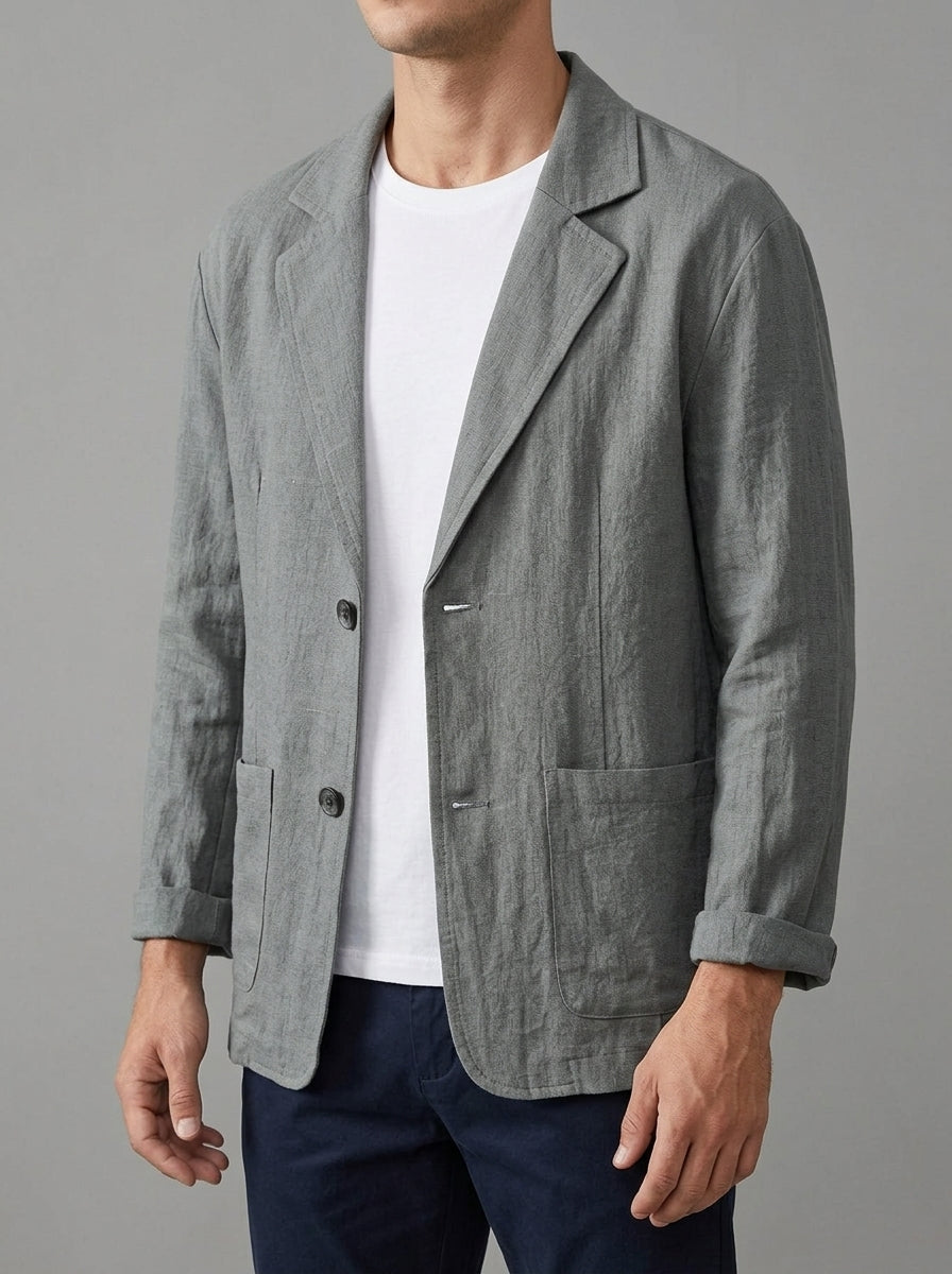 Casual Linen Jacket Men's – Beige