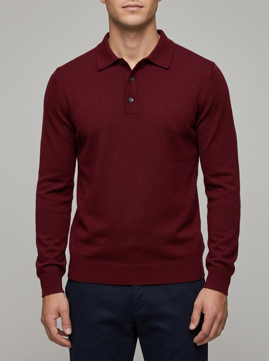 Belessia Merino Wool Polo Shirt  - Soft Knit Men