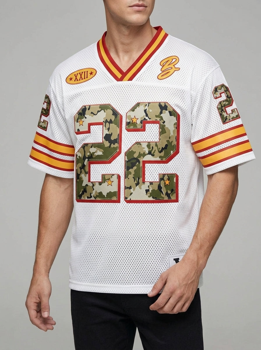 Mesh Football Jersey Men V-Neck Retro