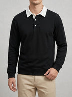 Rugby Shirt Blue – Cotton Contrast Collar