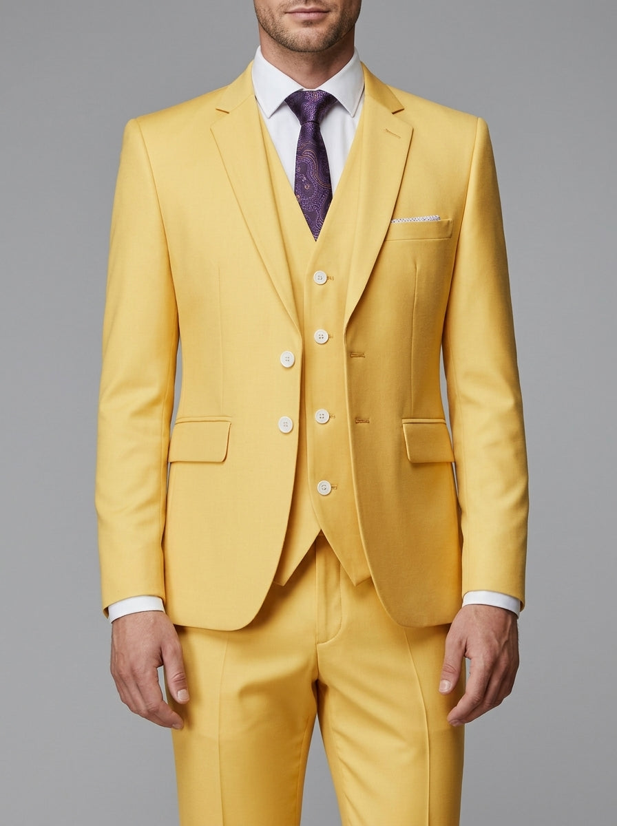 Wool Slim-Fit 3-Piece Suit Men