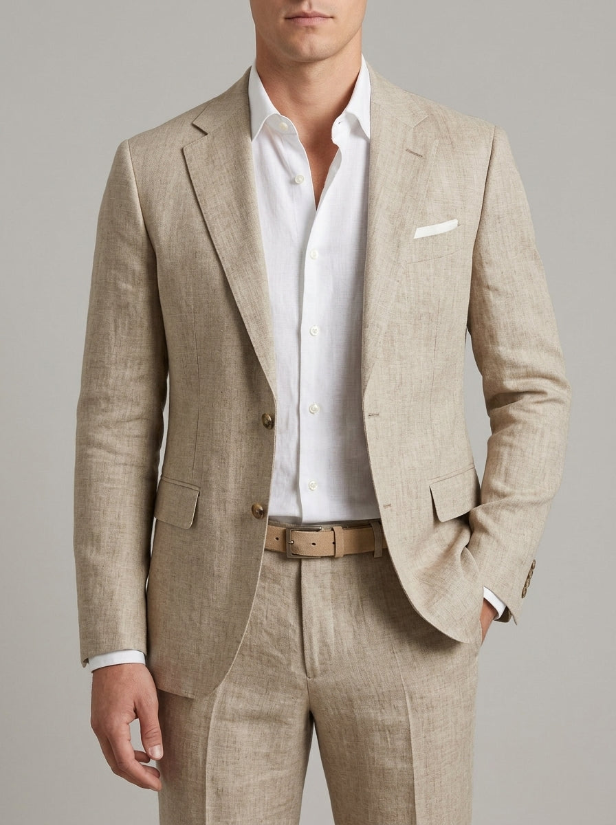 Slim-Fit Linen Summer Blazer Men