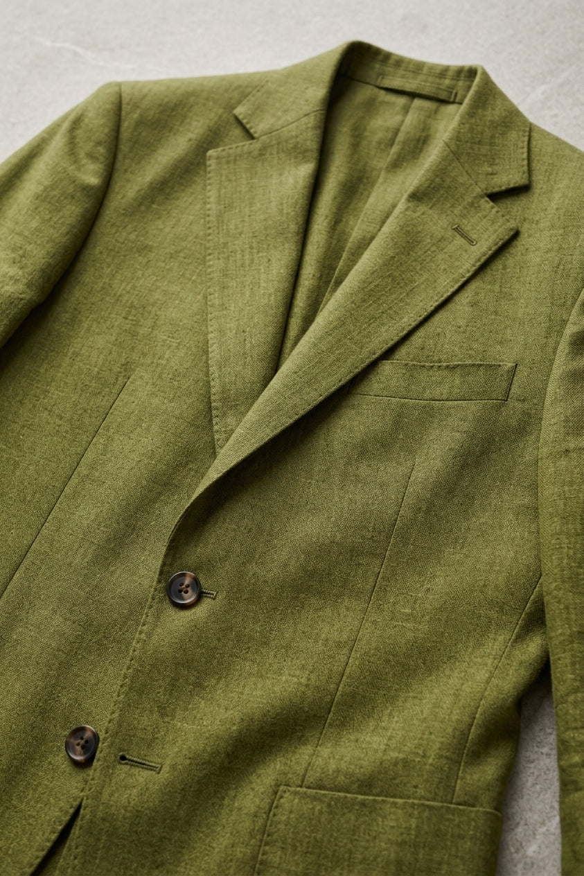 Slim-Fit 3-Piece Suit Notch Lapel Men Wool