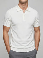 Wool Polo Shirt Men Zippered