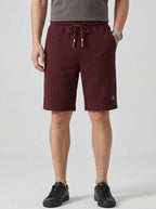 Cotton Chino Shorts Men Drawstring Side Pockets