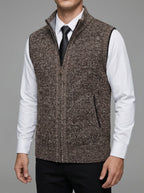 Knit Vest Men Wool Zip Pockets