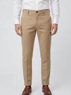 Wool Trousers Men Flat Front Tailored