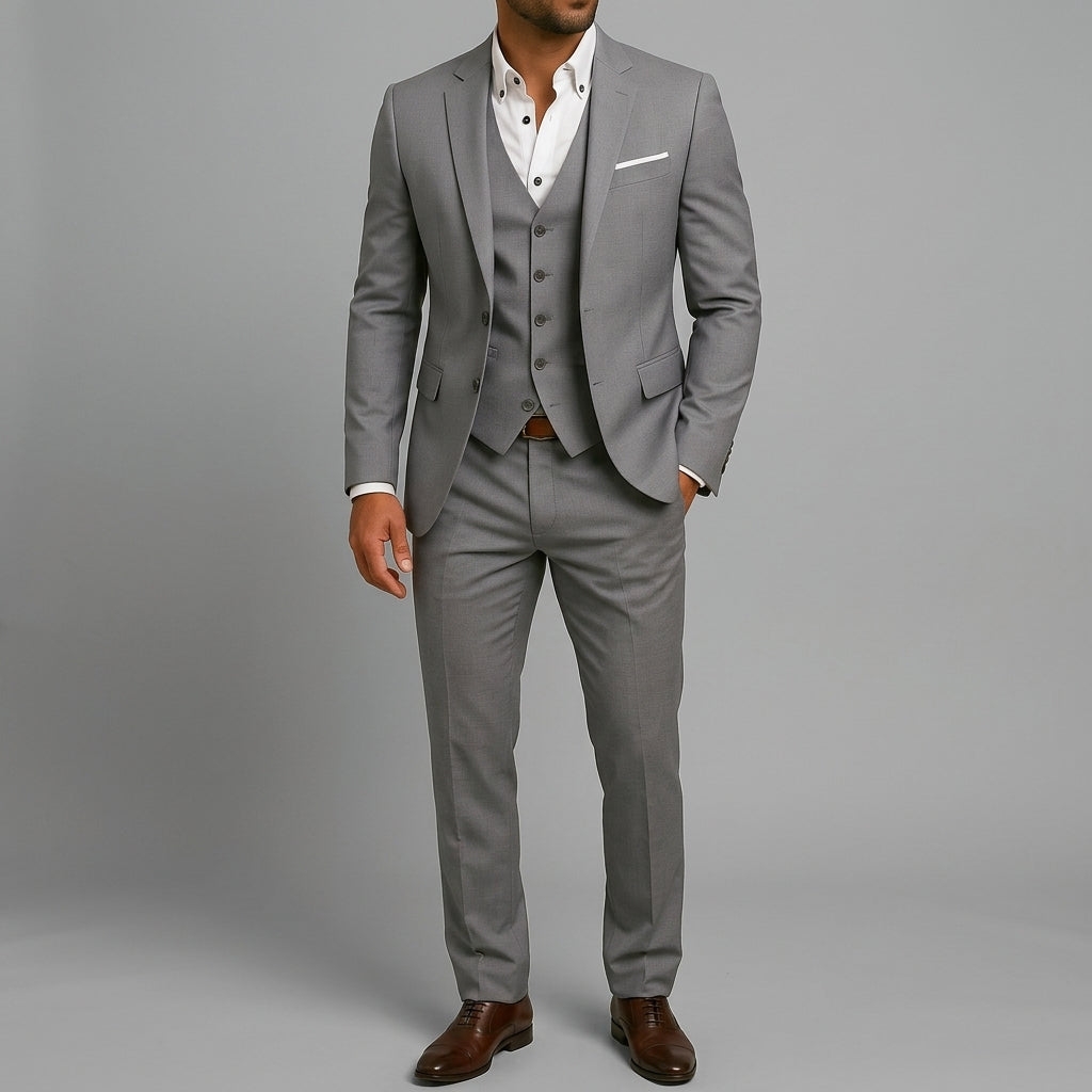 Wool Slim-Fit 3-Piece Suit Men