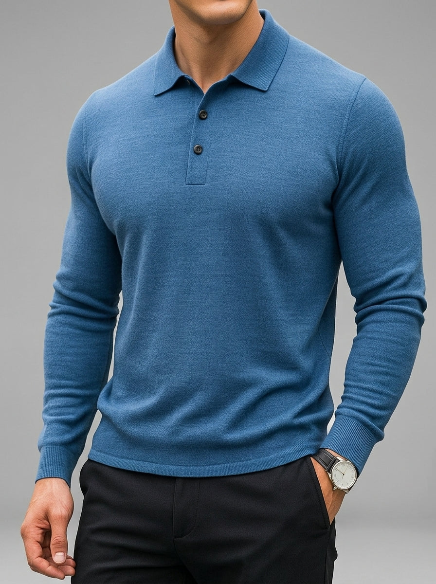 Belessia Merino Wool Polo Shirt  - Soft Knit Men